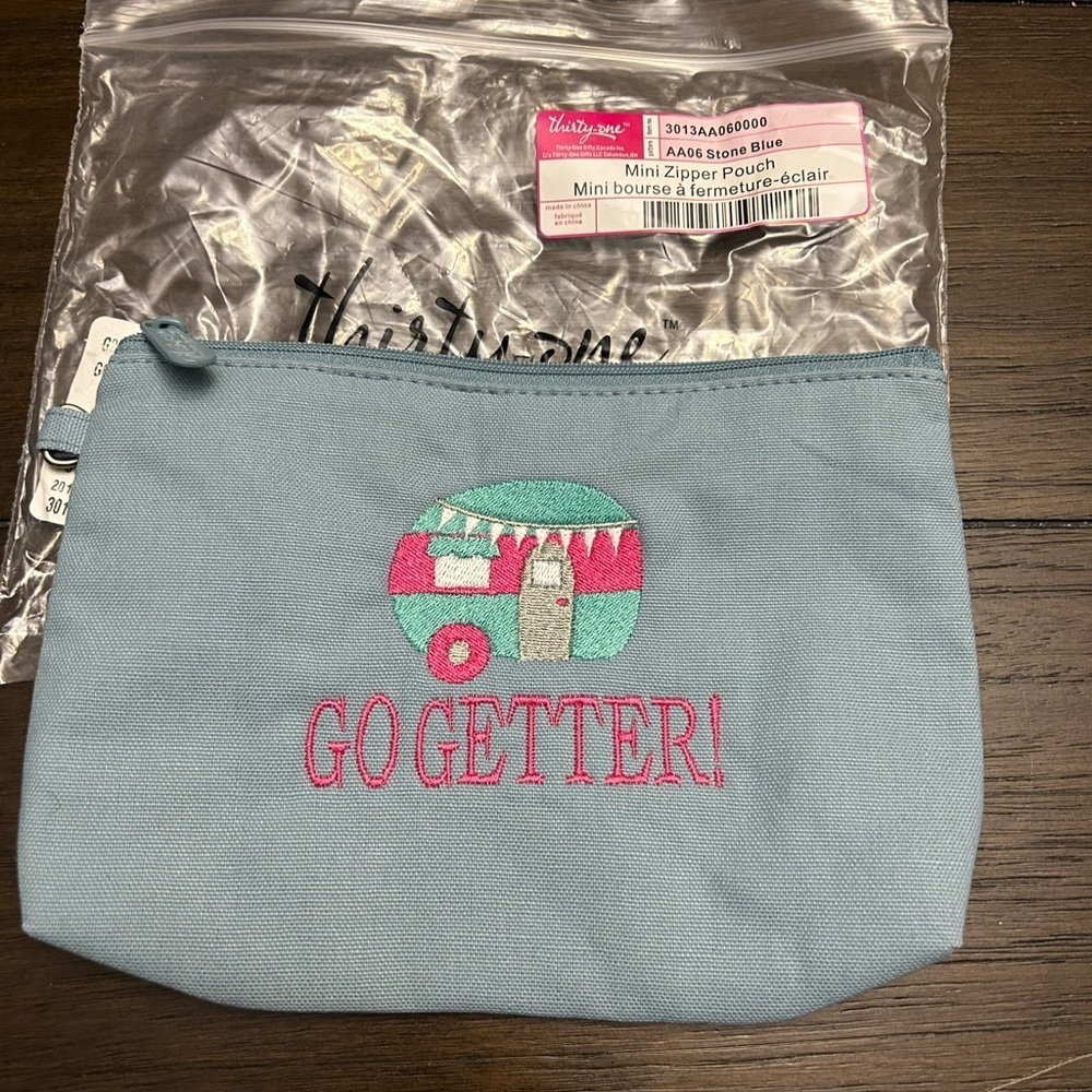 Thirty-One Mini Zipper Pouch - Blue